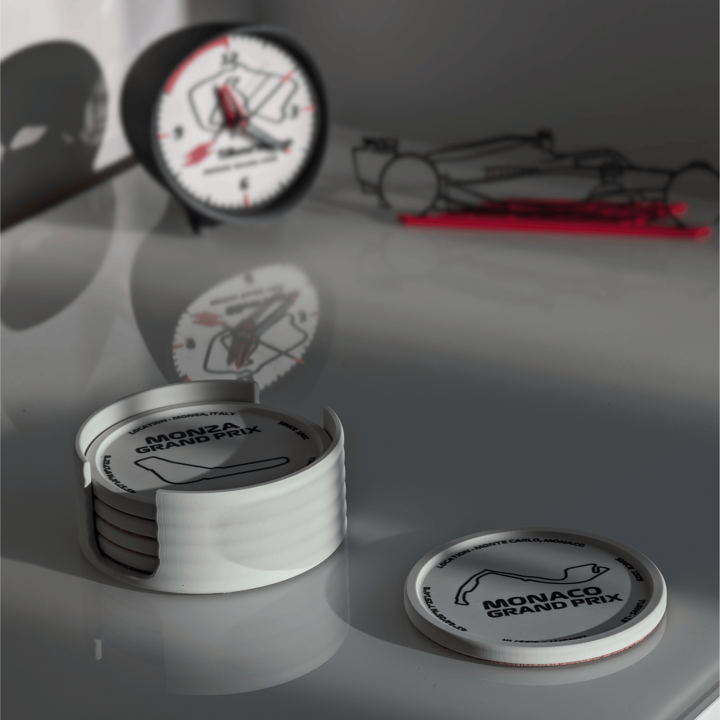 EUROPE Motorsport Circuit Coaster Set with Cork Base | Premium F1 Coasters | Home Decor